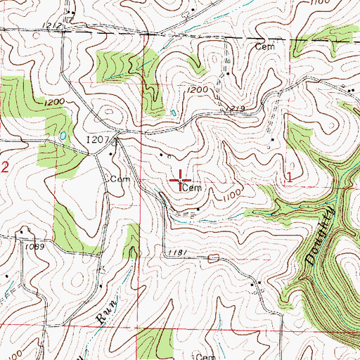 Topographic Map of Anna J Miller Farm Cemetery, OH