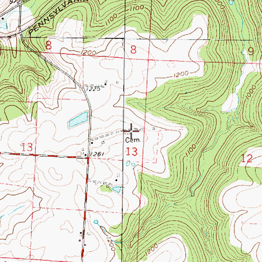 Topographic Map of Barnes Cemetery, OH