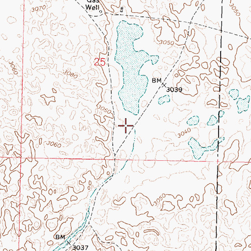 Topographic Map of Bear Creek, KS