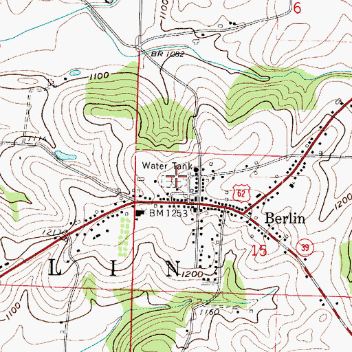 Topographic Map of Berlin Township Cemetery, OH