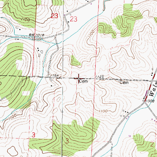 Topographic Map of Delbert Shetler Farm Cemetery, OH