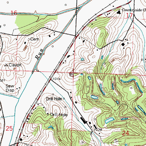 Topographic Map of Fisher Cemetery, OH