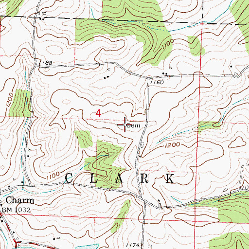 Topographic Map of Jonas R Yoder Farm Cemetery, OH
