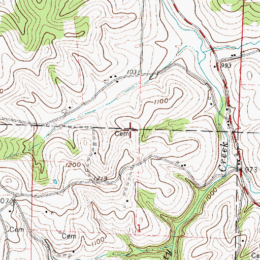 Topographic Map of Joseph H Miller Farm Cemetery, OH