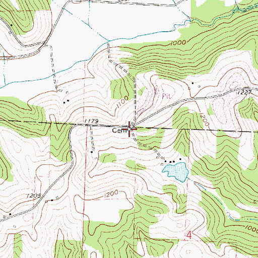 Topographic Map of Kolb Cemetery, OH