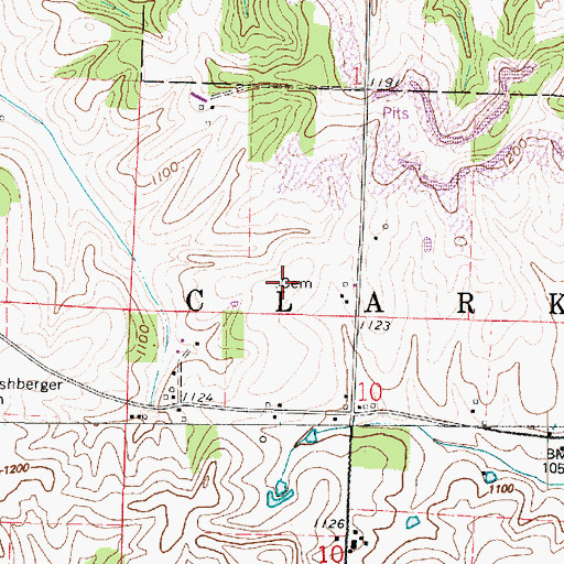 Topographic Map of Levi Erb Farm Cemetery, OH
