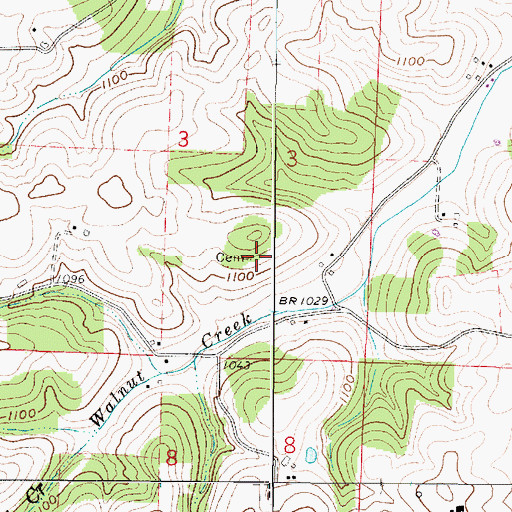 Topographic Map of Melvin Shetler Farm Cemetery, OH