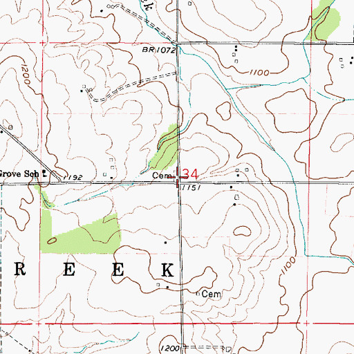 Topographic Map of Old Baptist Cemetery, OH
