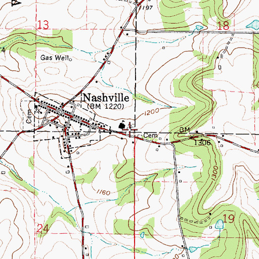Topographic Map of Presbyterian Cemetery, OH