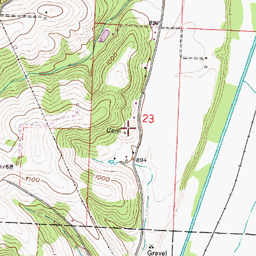 Topographic Map of Uhl Cemetery, OH