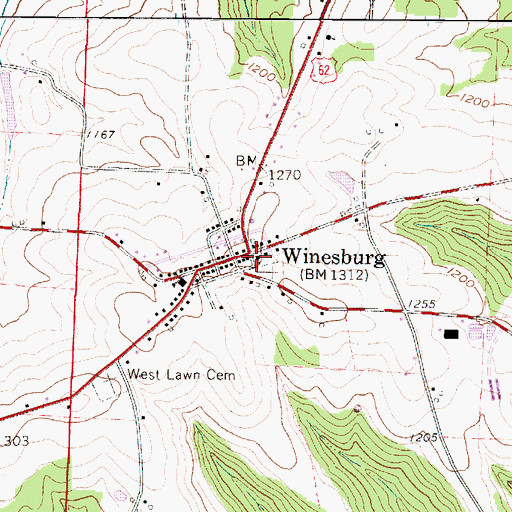 Topographic Map of Zion Evangelical and Reformed Church, OH