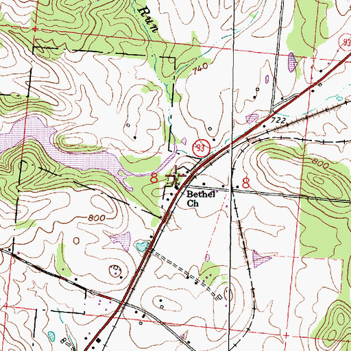 Topographic Map of Bethel Cemetery, OH