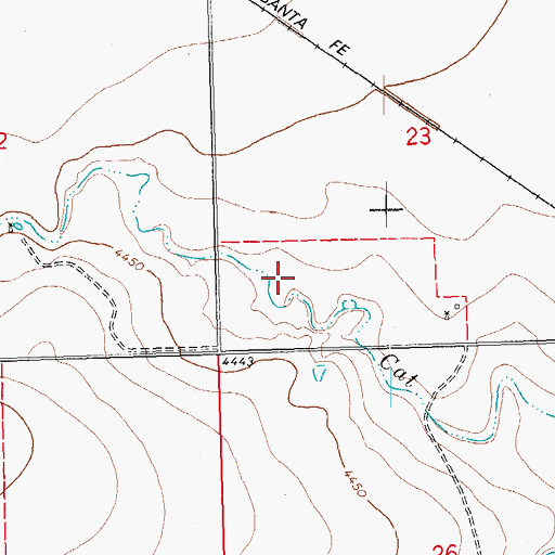 Topographic Map of Cat Creek, CO