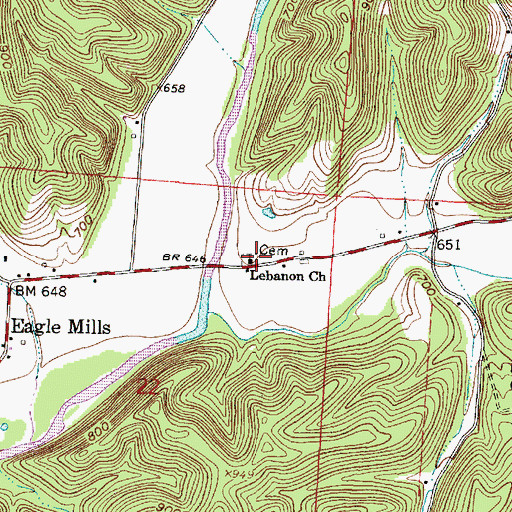 Topographic Map of Lebanon Cemetery, OH