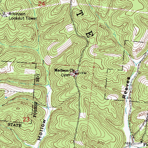 Topographic Map of Madison Cemetery, OH