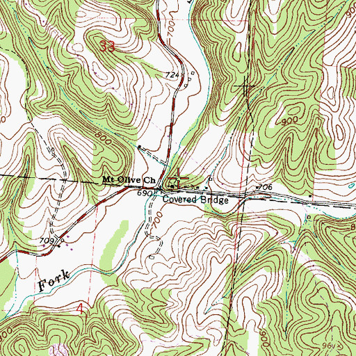 Topographic Map of Mount Olive Cemetery, OH