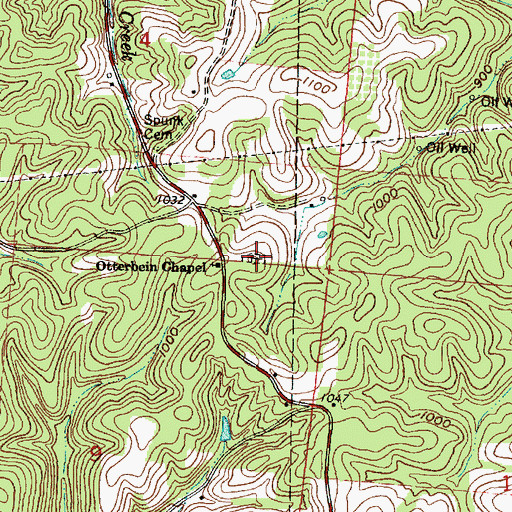 Topographic Map of Otterbein Cemetery, OH
