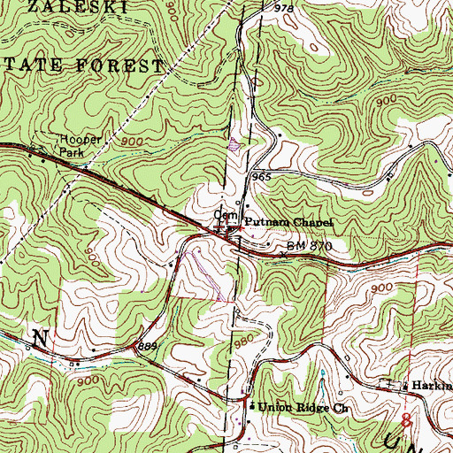 Topographic Map of Putnam Chapel Cemetery, OH