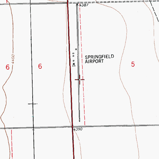 Topographic Map of Springfield Municipal Airport, CO