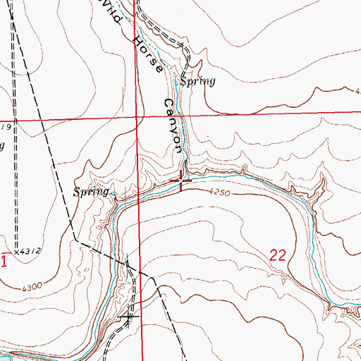 Topographic Map of Wild Horse Canyon, CO