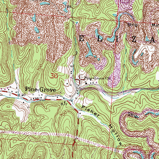 Topographic Map of Pine Grove Methodist Cemetery, OH
