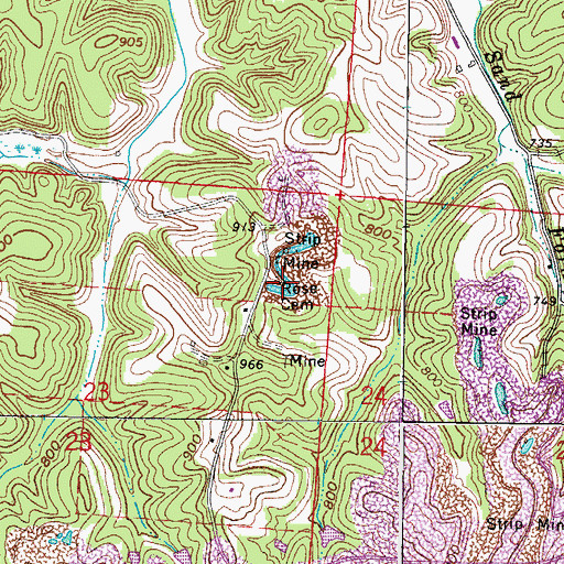 Topographic Map of Rose Cemetery, OH