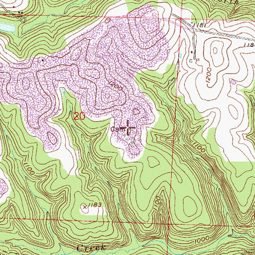 Topographic Map of Coulter Private Cemetery, OH