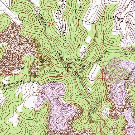 Topographic Map of Cross Creek Presbyterian Cemetery, OH