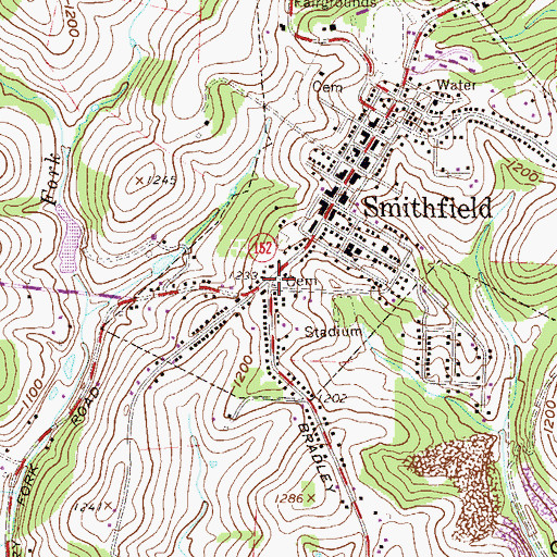 Topographic Map of Friends Cemetery, OH