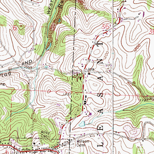 Topographic Map of Friends Meeting House Cemetery, OH