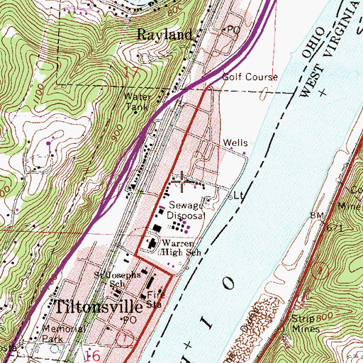 Topographic Map of Indian Mound Cemetery, OH