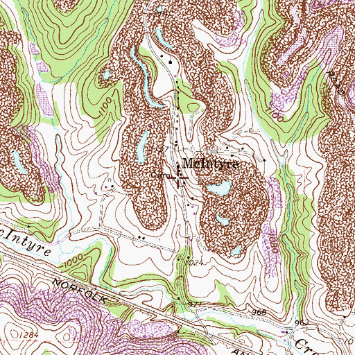 Topographic Map of McIntyre African Methodist Episcopal Cemetery, OH