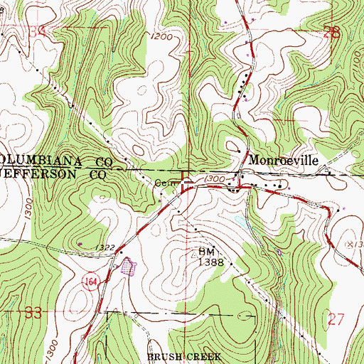 Topographic Map of Monroeville Cemetery, OH