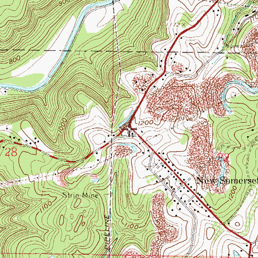Topographic Map of New Somerset Christian Cemetery, OH