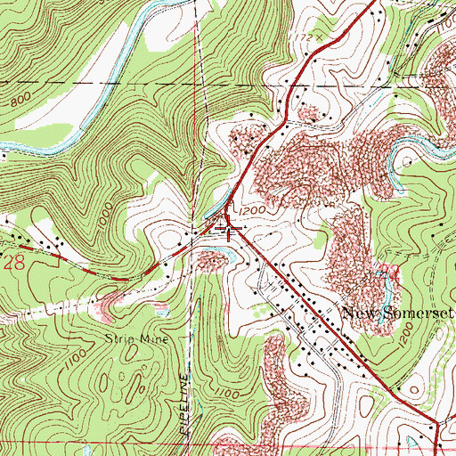 Topographic Map of New Somerset Christian Church, OH