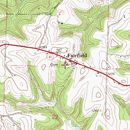 Topographic Map of Wallace Private Cemetery, OH