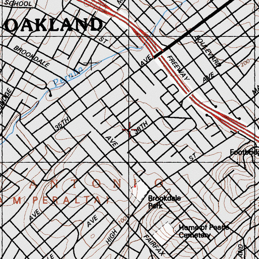 Topographic Map of Allendale Community Pentecostal Holiness Church, CA