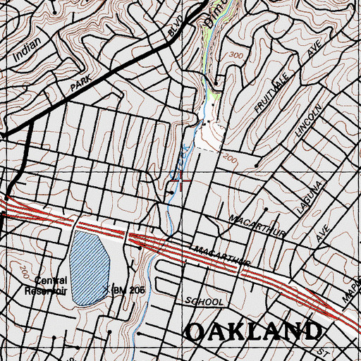Topographic Map of Bethel Assembly of God Church, CA