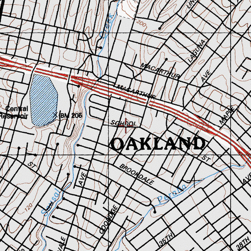 Topographic Map of Calvary Gospel Church, CA