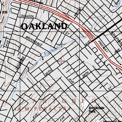 Topographic Map of Church of Christ, CA
