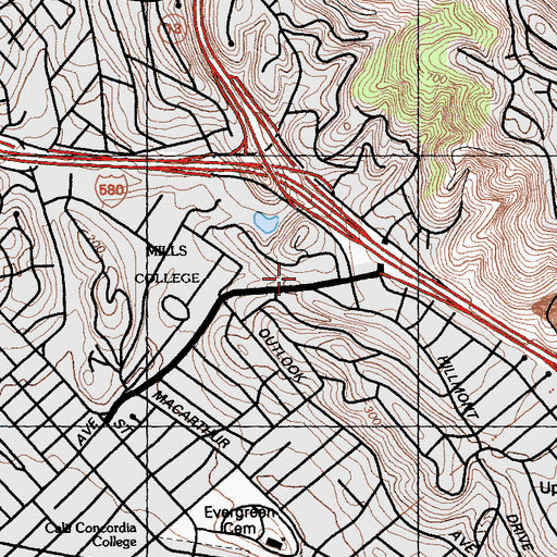 Topographic Map of Evangelical Free Church, CA
