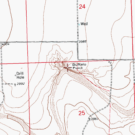 Topographic Map of Buffalo Point, CO