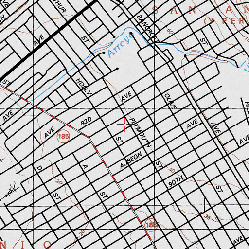 Topographic Map of Golden Gate Primitive Baptist Church, CA