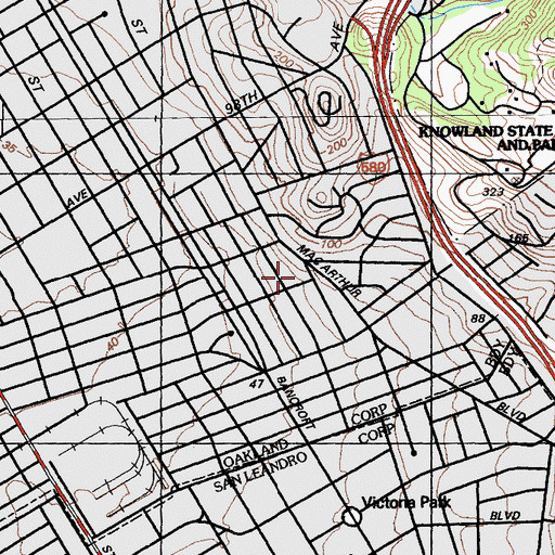 Topographic Map of Grace Community Methodist Church, CA