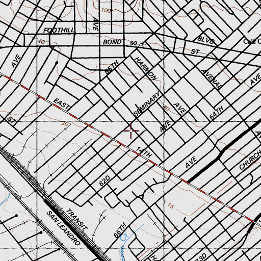 Topographic Map of Kingdom Hall of Jehovahs Witnesses, CA