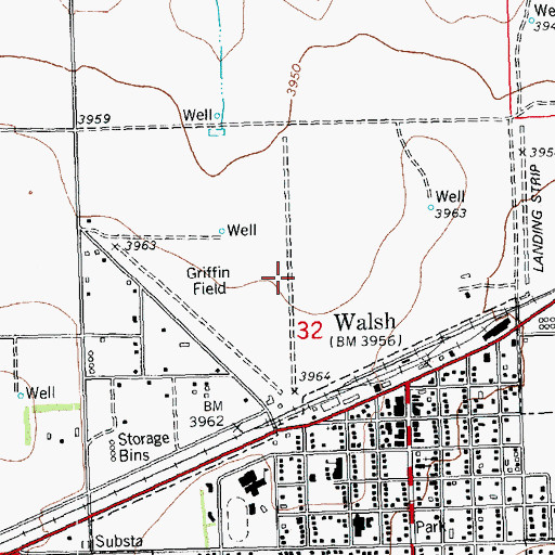 Topographic Map of Griffin Field, CO
