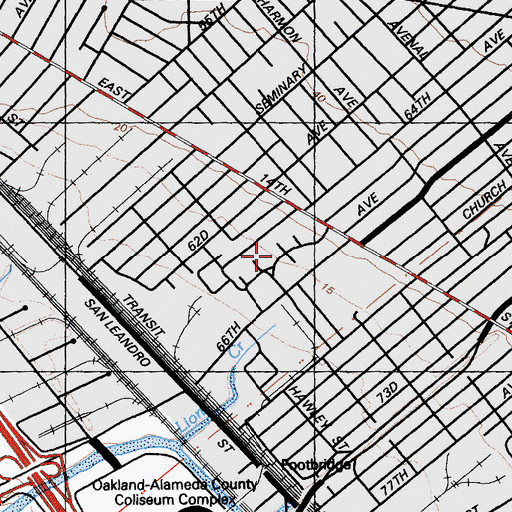 Topographic Map of Lockwood Gardens, CA