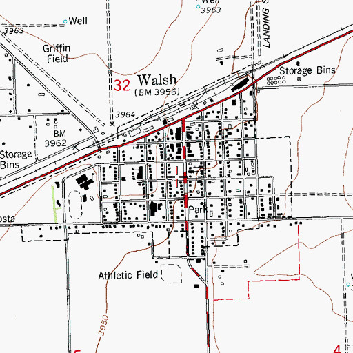 Topographic Map of Walsh, CO