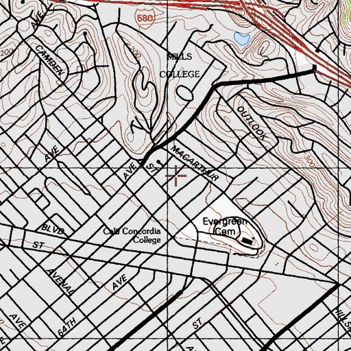 Topographic Map of Philadelphia Church, CA
