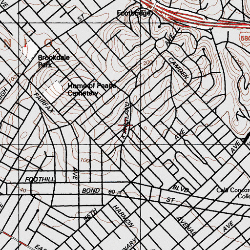 Topographic Map of Saint Andrews Episcopal Church, CA